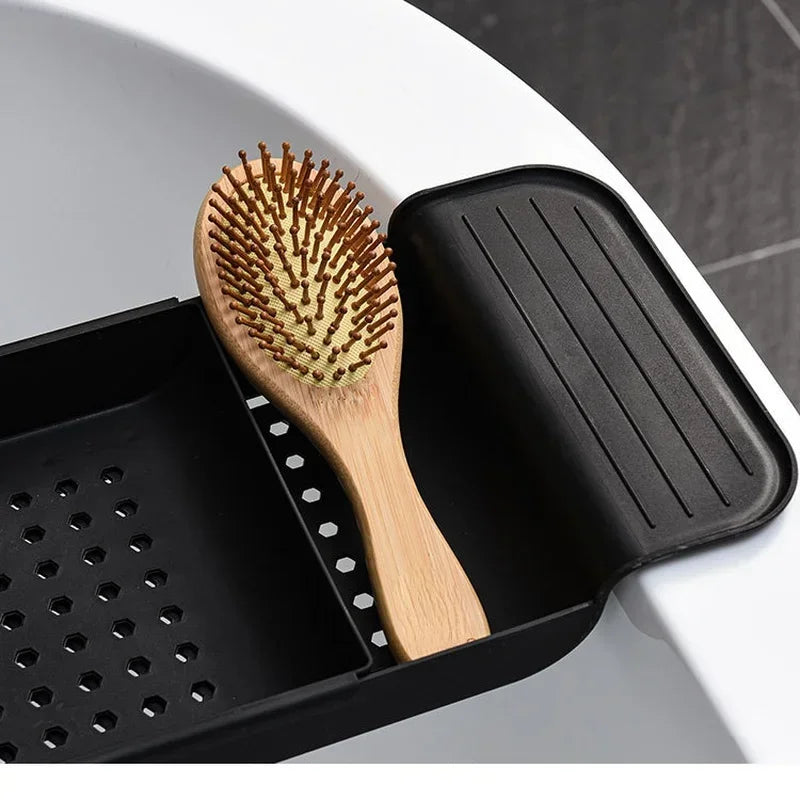 Multi-Function Retractable Bathtub Storage Rack – Bath Tray Shelf for Towels, Kitchen Sink & Drain Holder