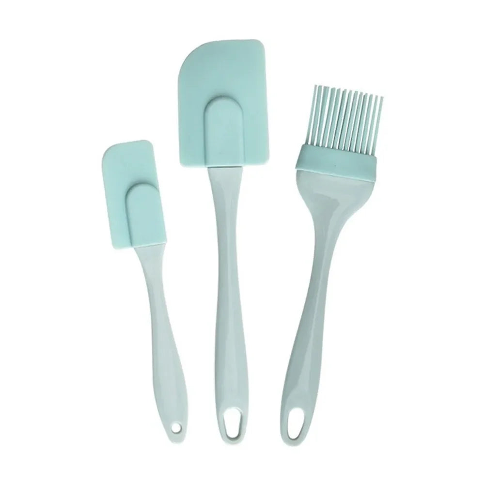 3-Piece Silicone Baking Spatula Set – Non-Stick Cream Scraper, Butter Mixer & Oil Brush for Kitchen