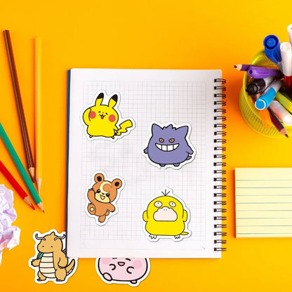 Pokemon Anime Cartoon Stickers 50–100PCS - Cute Waterproof-Style Decals for Laptops, Motorcycles, Stationery and DIY Crafts