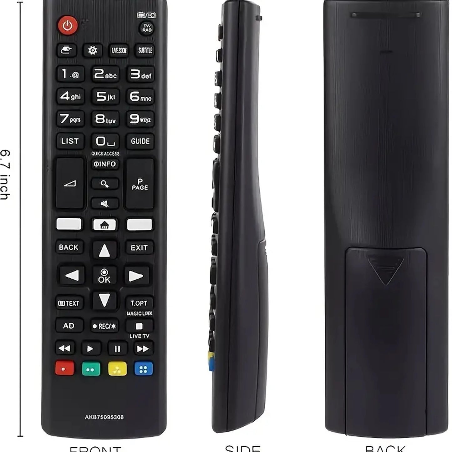 AKB75095308 Universal Remote Control for LG TV Models 32LJ610V, 43UJ634V, 49UJ634V, 55UJ634V, 65UJ634V & More