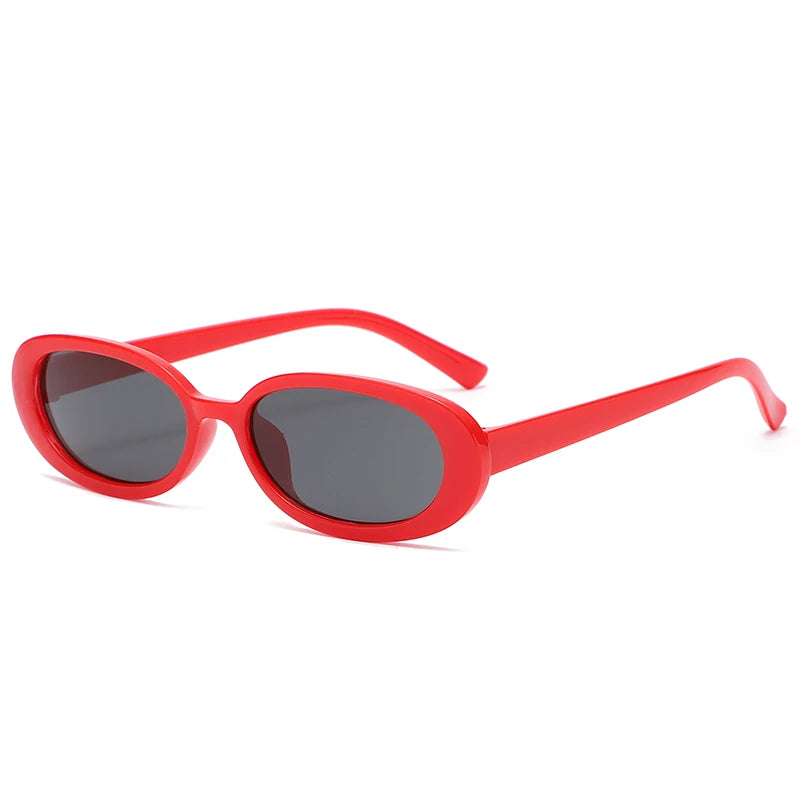 Small Frame Oval Anti-Light Glasses - Classic Plastic Decorative Eyewear for Hiking, Driving & Outdoor Travel