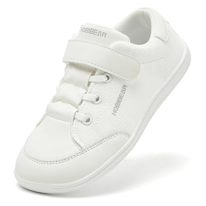HOBIBEAR Kids Barefoot Shoes – Wide Toe Minimalist Sneakers for Boys & Girls, Lightweight Hook Loop, Mesh & Artificial Leather