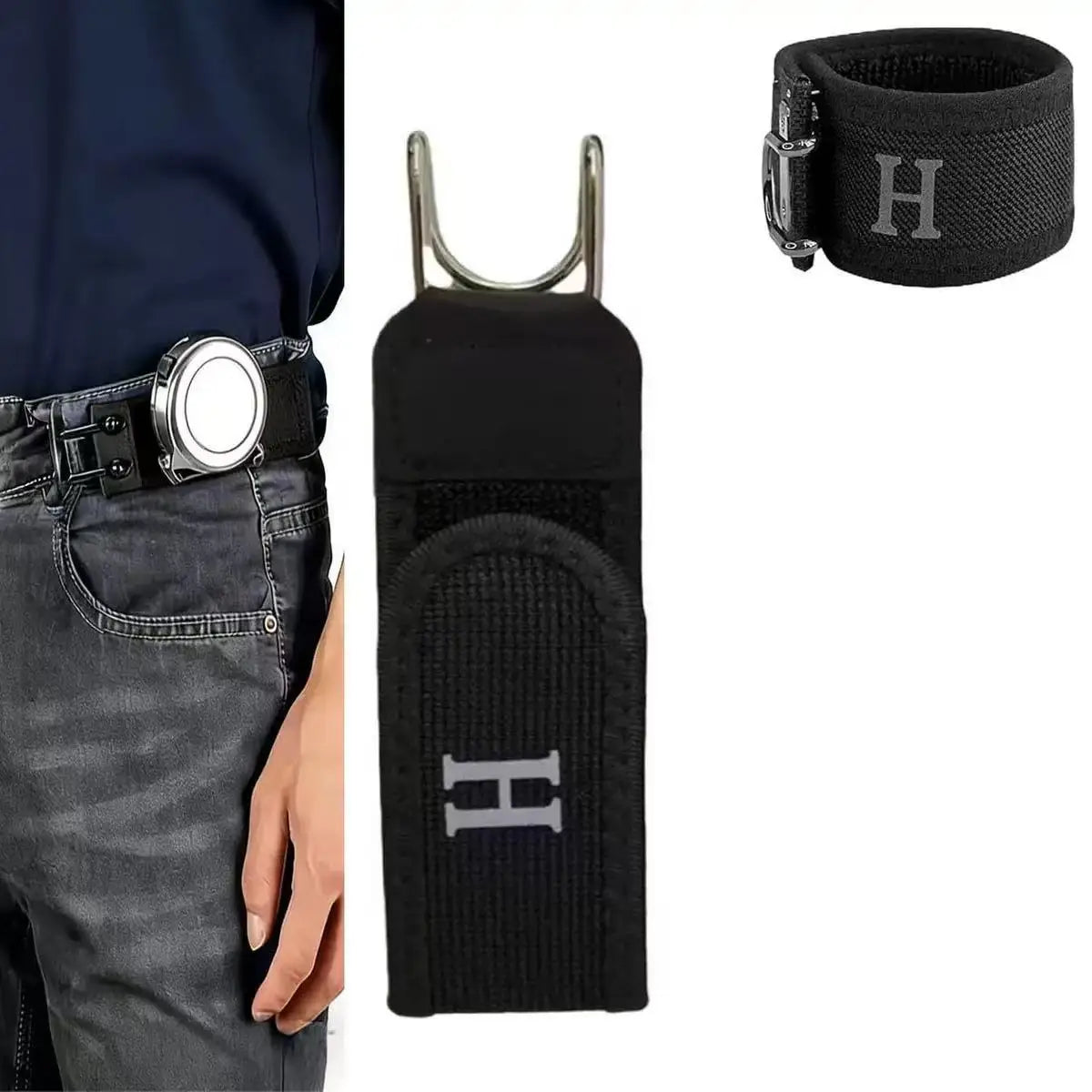 Adjustable Elastic Waistband Buckle - Magic Tape & Metal Hook Waistband Extender