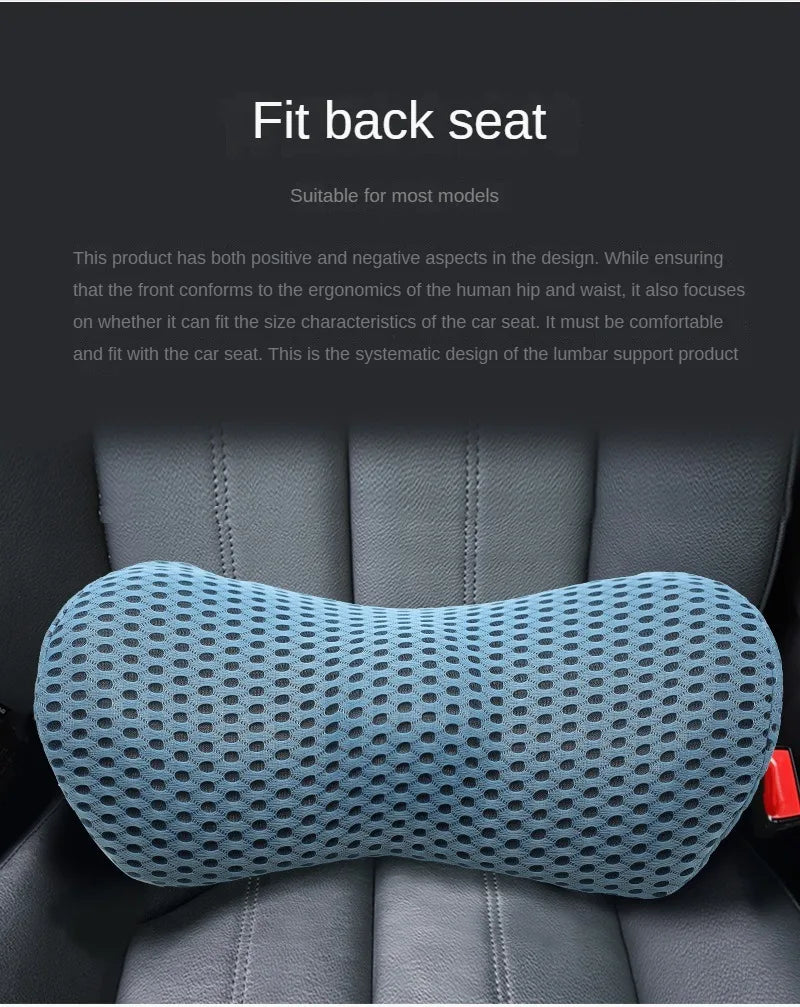 Breathable Memory Foam Cushion – Car Seat, Waist & Lumbar Support Pillow, Bed & Sleeping Interior Accessories