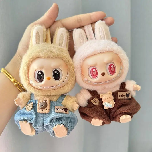17cm Labubu Doll Clothes — Mini Outfit Accessories for K-Pop EXO I & II Dolls | Sitting Party Overalls Gift