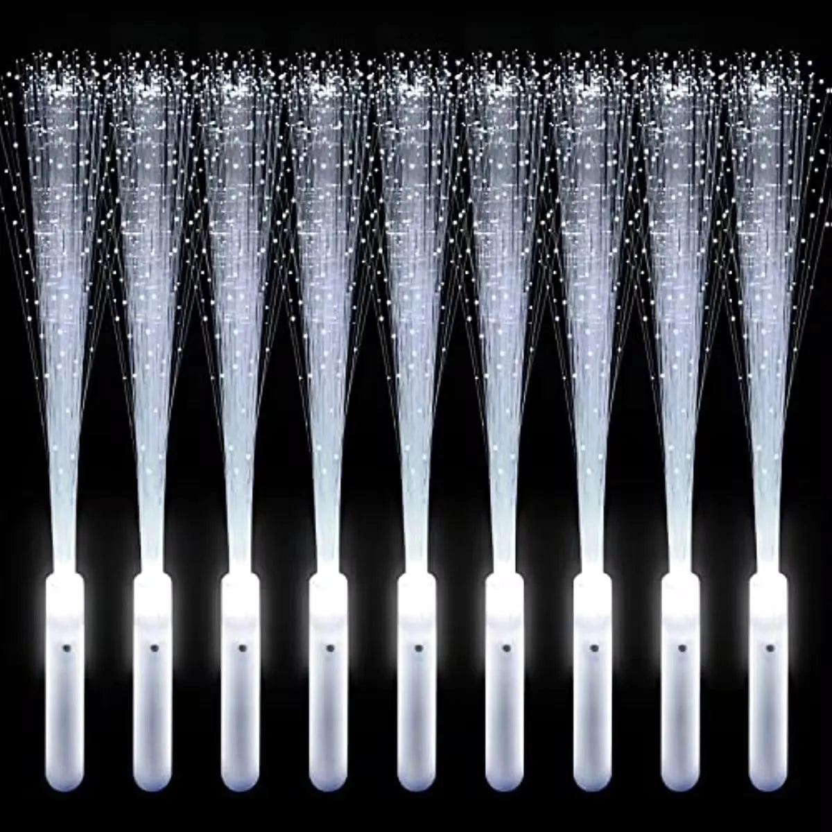 12-96PCS LED Fiber Optic Wands – Light Up Fiber Optic Stick with 3 Modes, White Glow Sticks for Wedding, Birthday Party, Bridal Shower