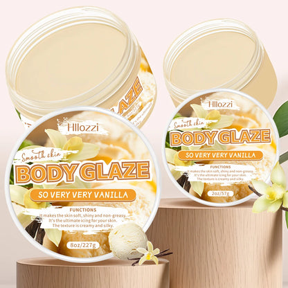 Vanilla Body Glaze Moisturizing Body Butter – Non-Greasy Nourishing Skin Care Oil, Hydrating & Refreshing Body Lotion 2oz/8oz