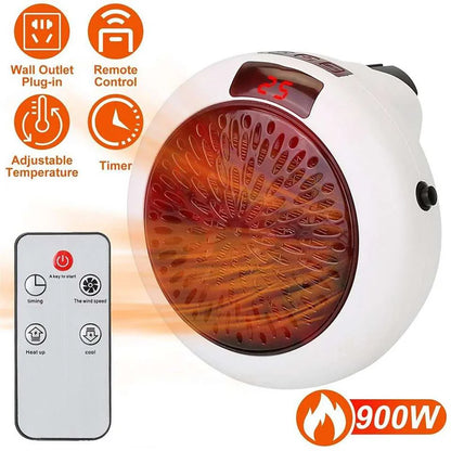 Portable Electric PTC Ceramic Heater — Mini Hot Air Fan for Home, Desktop, or Wall Mount Winter Heating