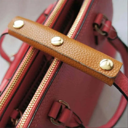 Soft Luggage Shoulder Strap Pad - Protective Leather Grip Cover for Suitcase, Stroller & Travel Bags