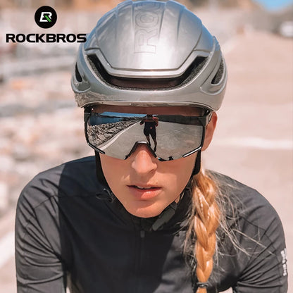 ROCKBROS Cycling Glasses – Polarized Photochromic Lens Sunglasses for Men and Women, Sports MTB and Road Cycling Goggles