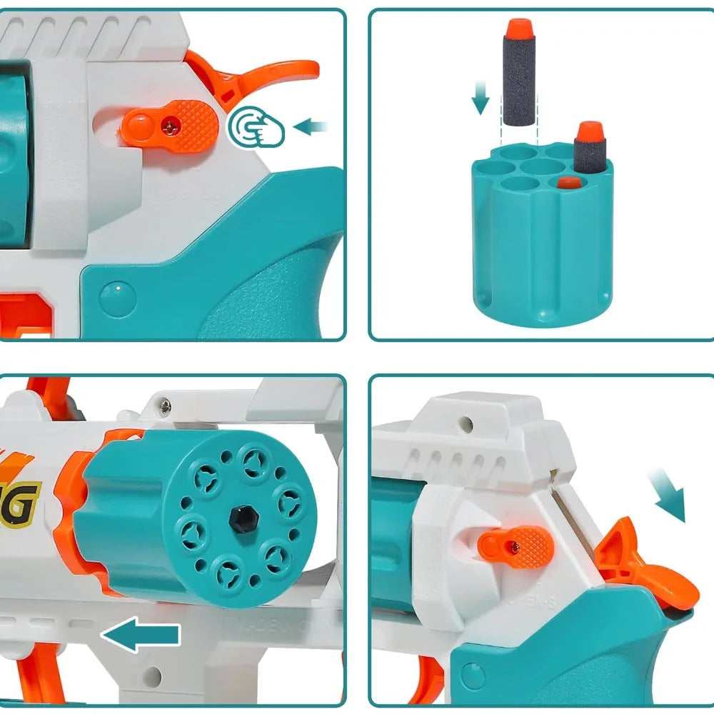 Kids Soft Bullet Gun Toy – EVA Foam Bullet Pistol, Rapid Deformation Revolver for Boys & Adults, Outdoor Shooting Gift