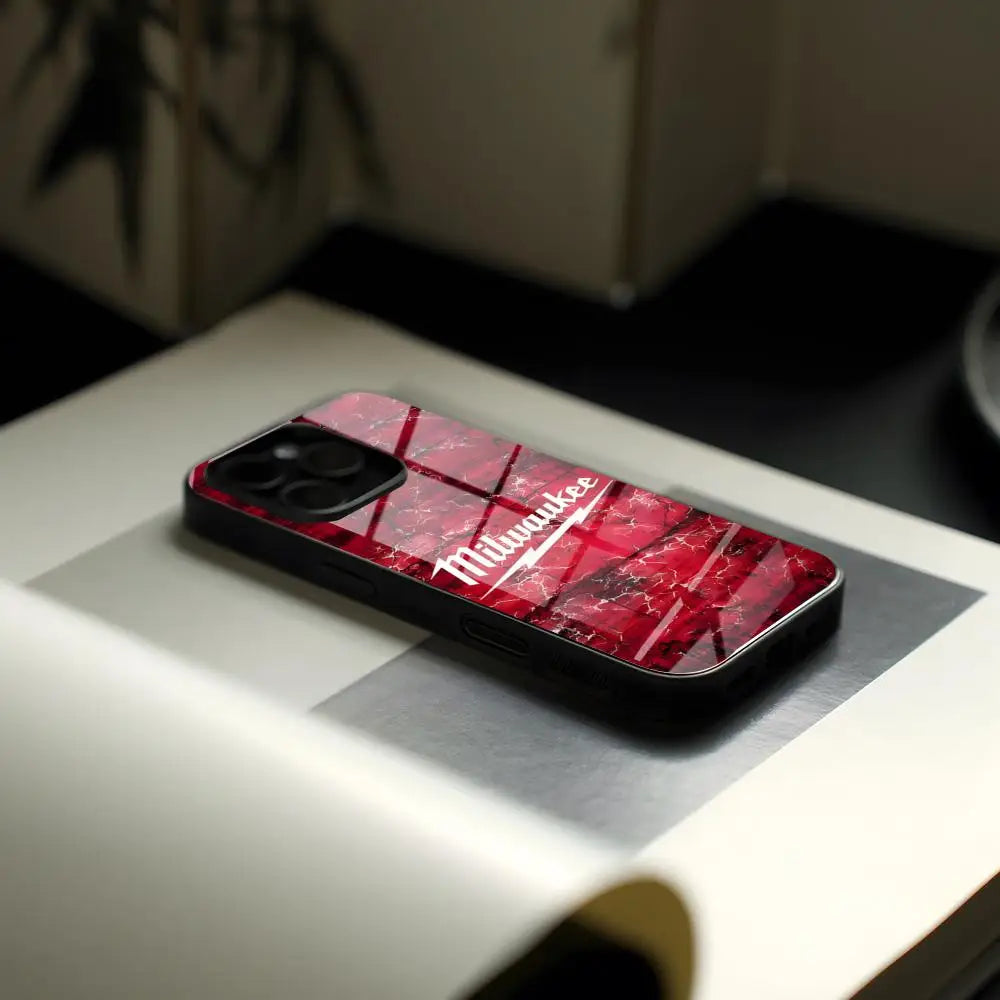 M-Milwaukees Logo Animation Glass Phone Case - Protective Cover for iPhone & Samsung Galaxy Models