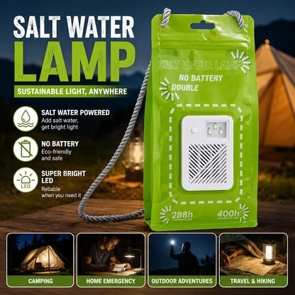 Reusable Salt Water Emergency Lamp - Portable Waterproof LED Light for Camping, Fishing & Outdoor Use