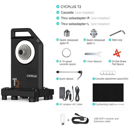 CYCPLUS T2 Indoor Cycling Trainer — Direct Drive Exercise Bike with ANT+ & BLE 5.0 Power Meter