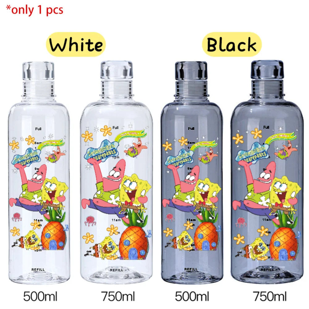 SpongeBob Graduated Water Cup - 500ml/750ml BPA-Free Plastic Bottle
