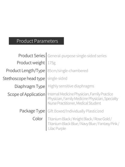 Professional Single Head Medical Stethoscope — Custom Engraved Cardiology Stethoscope for Nurses and Health Care Professionals