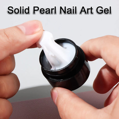 5ml Pearl White 3D Nail Sculpting Gel - Non-Stick Flower Carving Gel for DIY Nail Art