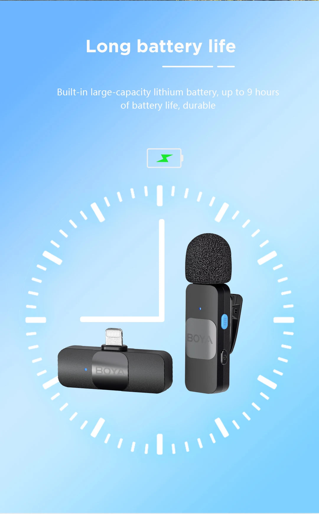 BOYA BY-V Wireless Lavalier Microphone – Professional Mini Mic for iPhone, iPad, Android, Live Broadcast, Gaming, Recording & Vlog
