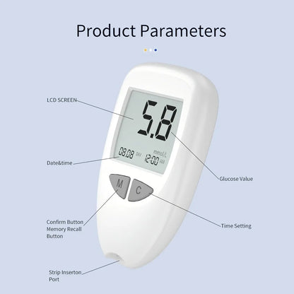 VivaChek Blood Glucose Monitor Kit - Digital Diabetes Tester with 50 or 100 Test Strips and Lancets