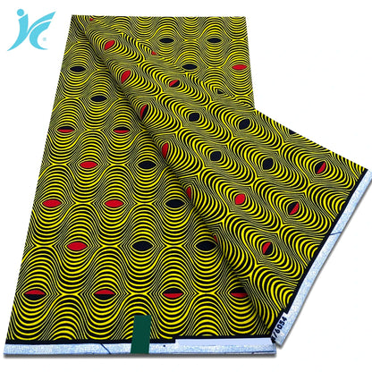 Classic African Wax Fabric - 100% Cotton Soft Ankara Pagne for Women's Dresses