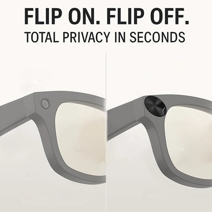 Smart Glasses LED Light Blocking Stickers — Reusable Adhesive Camera Cover for Meta Sliding Eyewear, Black