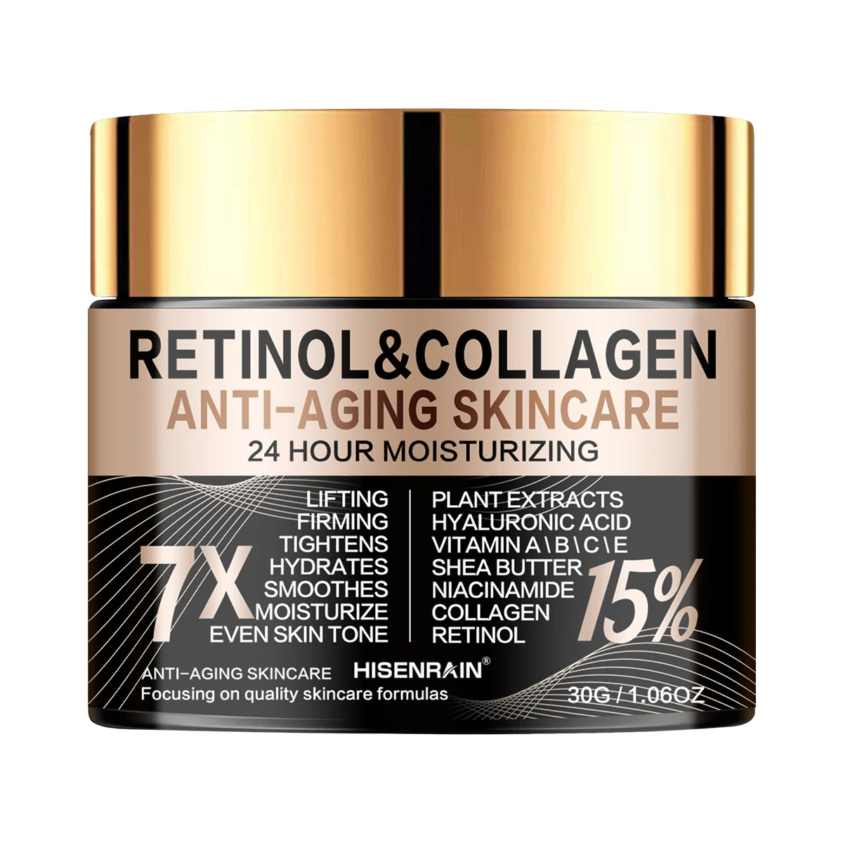 HISENRAIN Retinol Collagen Face Cream - Anti-Aging Moisturizer for Fine Lines, Wrinkles & Firm Skin
