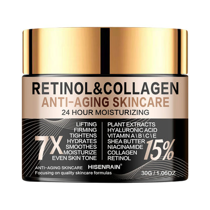 HISENRAIN Retinol Collagen Face Cream - Anti-Aging Moisturizer for Fine Lines, Wrinkles & Firm Skin