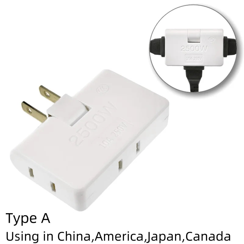 4-in-1 US Wall Outlet Extension Adapter - 180° Rotating Plug for Travel and Portable Power Use in Mexico and Canada