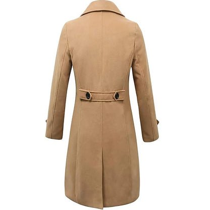 Men's Autumn & Winter Double-Breasted Casual Top Coat – Fashionable Mid-Length Coat for Men
