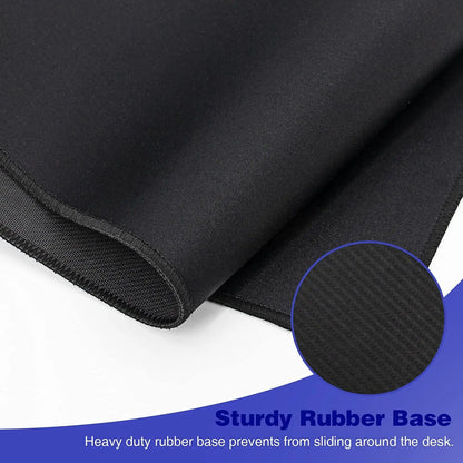 XXL Black Gaming Mouse Pad – Large Desk Mat for Keyboard & Mouse, Non-Slip PC Gamer Mouse Carpet Desktop Accessories Pad