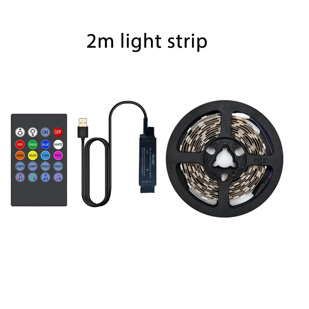 TV Backlight RGB LED Strip Light - Music Sync USB Powered for TV, Mirror & PC