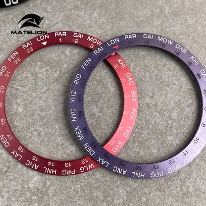 MATELION 38mm Ceramic Bezel Insert — Alloy Watch Ring for 40mm NH35/NH34 GMT Diving Watches