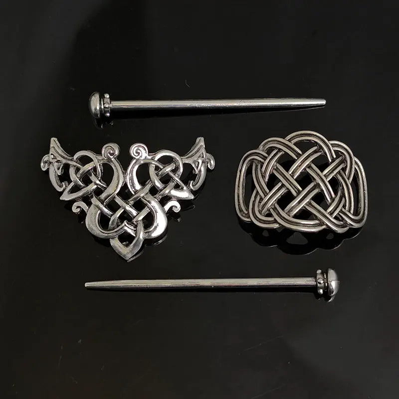 Viking Celtic Love Hair Clips - Retro Norwegian-Style Party Hair Accessories and Valentine’s Day Gifts
