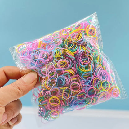 1000-Piece Colorful Hair Bands - Elastic Ponytail Holders for Girls, Kids & Children’s Hair Accessories
