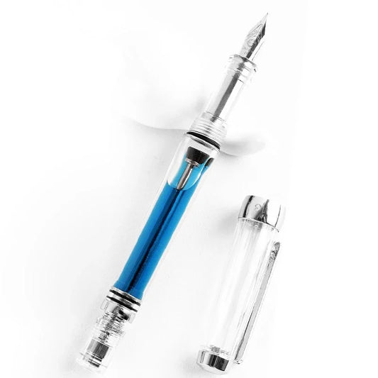 Yongsheng 3013 Transparent Resin Fountain Pen – Vacuum Negative Pressure, EF/F Tip for Calligraphy & Student Practice