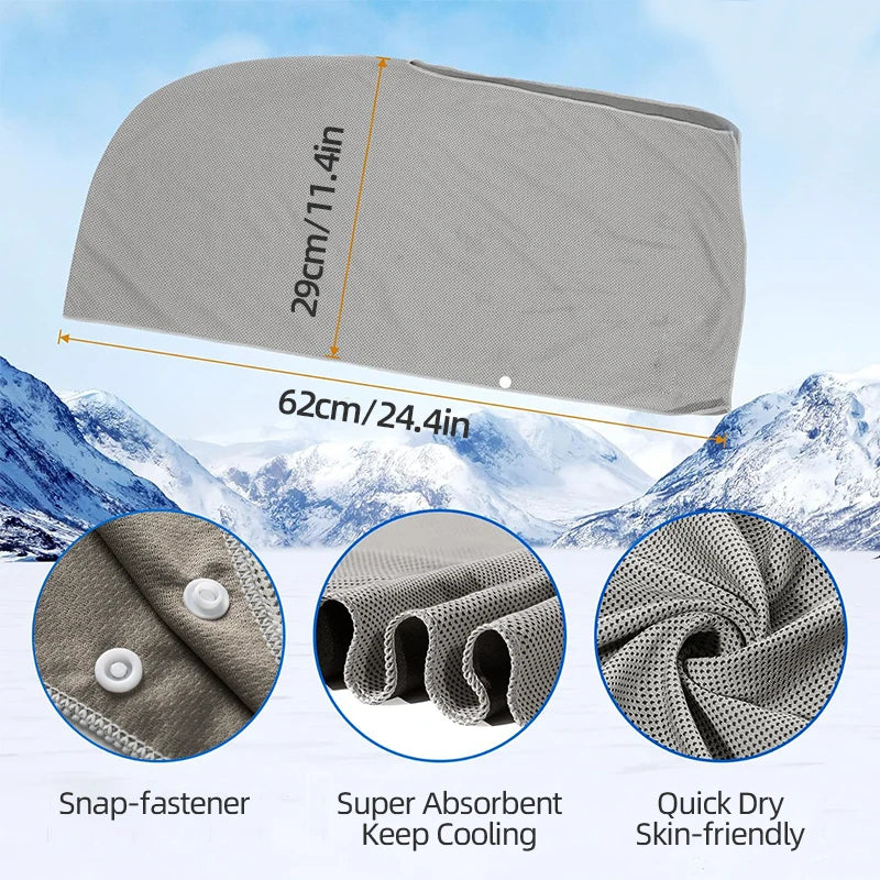 Cooling Hoodie Towel - Instant Evaporative Cooling Head & Neck Towel for Sports and Fitness