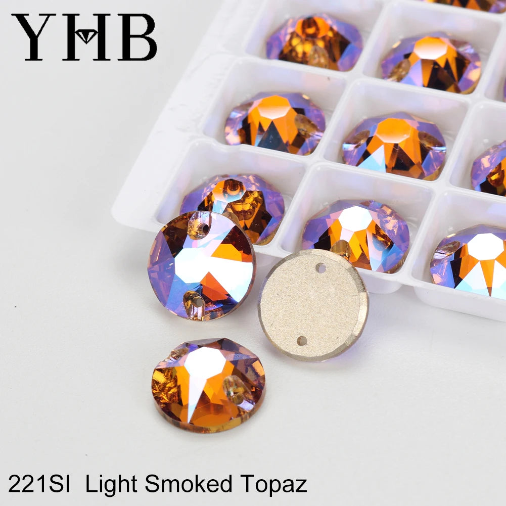 YHB XIRIUS AB Moonlight Glass Crystal — Flatback Sew-On Rhinestones for Garments, Clothes & Bags