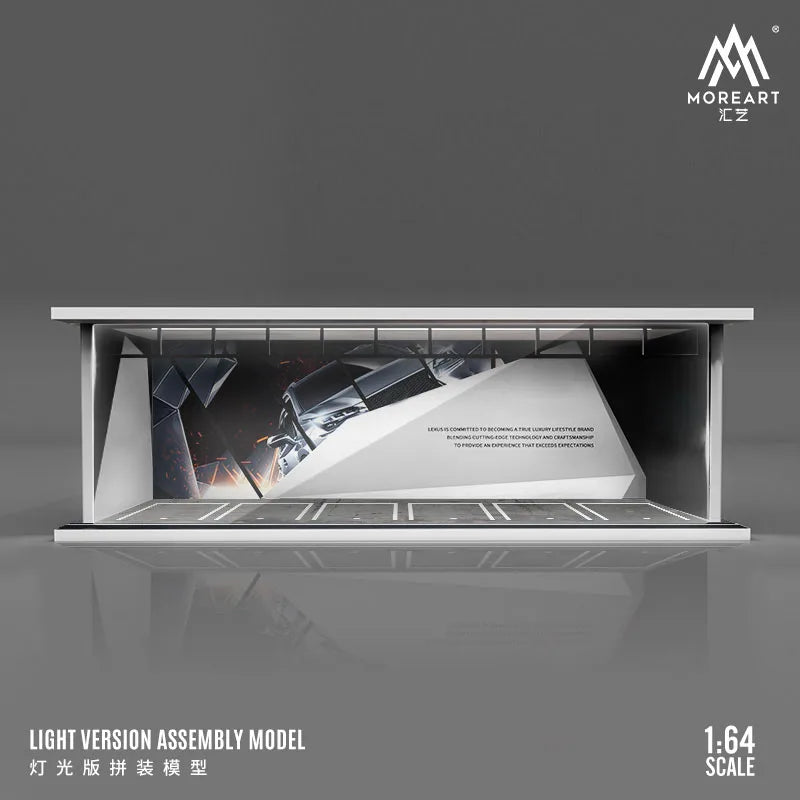 More Art 1:64 Diorama – 3D Car Assembly Lighting Model & Miniature Parking Lot Scene Props