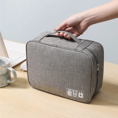 Waterproof Cable Storage Bag – Portable Travel Electronics Organizer for USB Cables, Chargers & Data Line Accessories