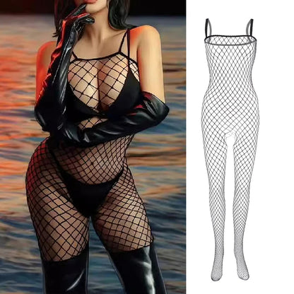 Sexy Mesh Bodystocking - Fishnet See Through Lingerie Jumpsuit with Hollow Design & Nightwear Style