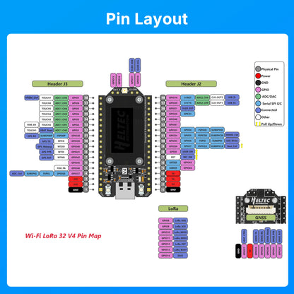Heltec V4 LoRa 32 Development Board - ESP32-S3 SX1262 WiFi Bluetooth with GPS, 16MB Flash and 2MB PSRAM for IoT