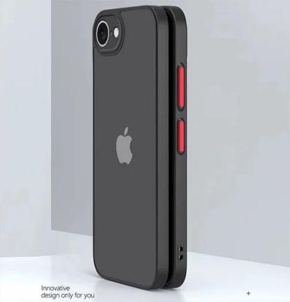 iPhone 16e Matte Case - Translucent Hard PC Back with Soft TPU Edge Protective Cover