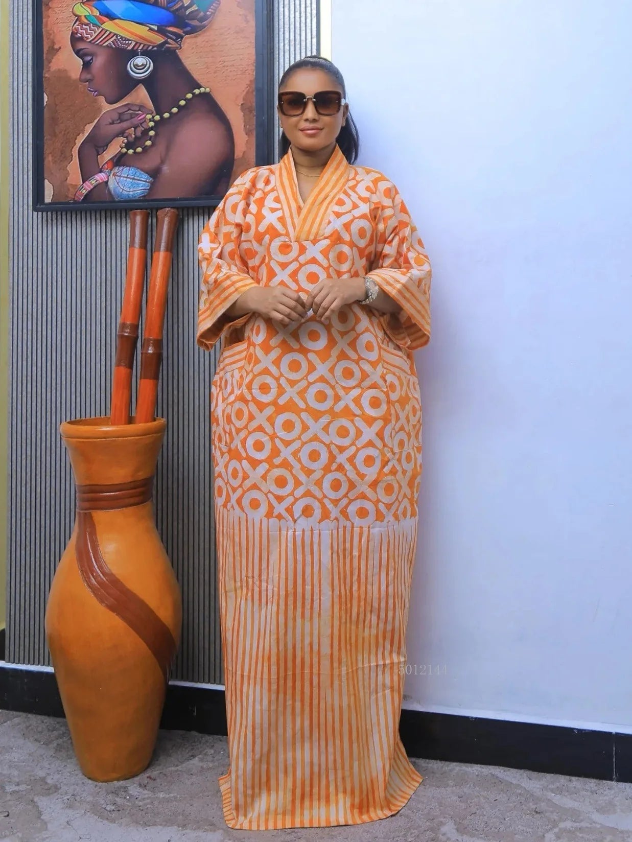 Plus Size African Maxi Dress - Traditional Dashiki Ankara Kaftan Abaya Robe