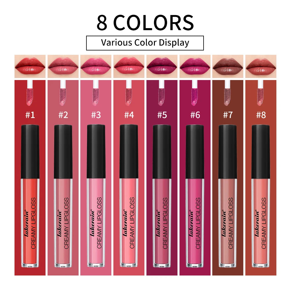 Velvet Matte Lip Gloss – 8 Colors Long-Lasting, Non-Drying, Moisturizing Plumping Lipstick for All Skin Tones