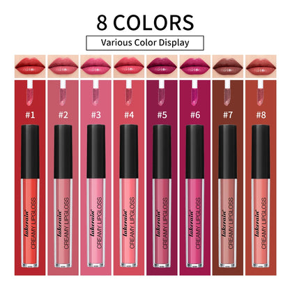 Velvet Matte Lip Gloss – 8 Colors Long-Lasting, Non-Drying, Moisturizing Plumping Lipstick for All Skin Tones
