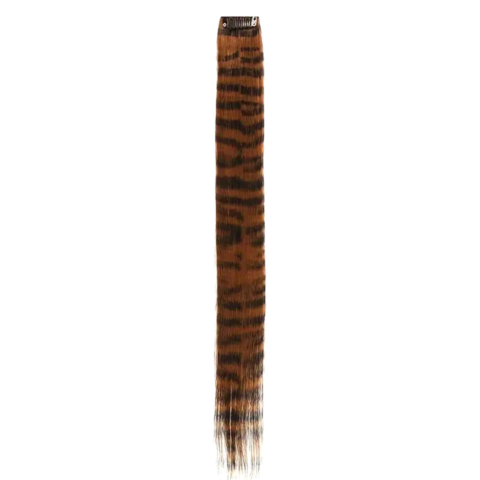 Colorful Feather Hair Extension - Clip-In Synthetic Hairpiece for Women Cosplay Y2K Style