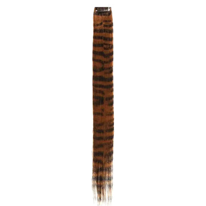 Colorful Feather Hair Extension - Clip-In Synthetic Hairpiece for Women Cosplay Y2K Style