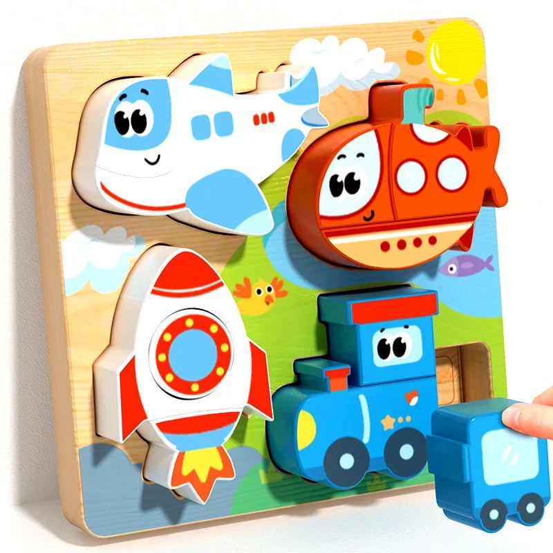 Montessori Wooden Building Blocks – Early Learning Educational Color & Shape Puzzle Toys for Kids