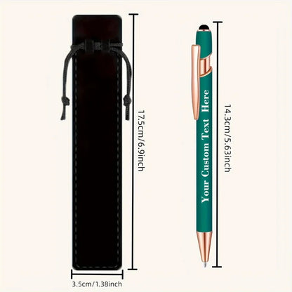 Custom Engraved Ballpoint Pens Set - Personalized Metal Pens with Cases & Bags for Business Gifts
