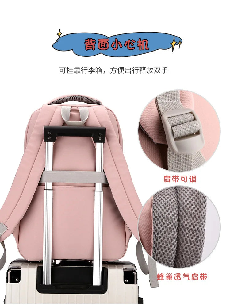 Girls’ School Backpack | Purple & Pink Large Capacity Bookbag for Kids, Primary Students Gift